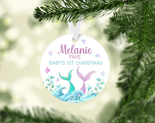 Mermaid Baby 1st Christmas Ornament, O34