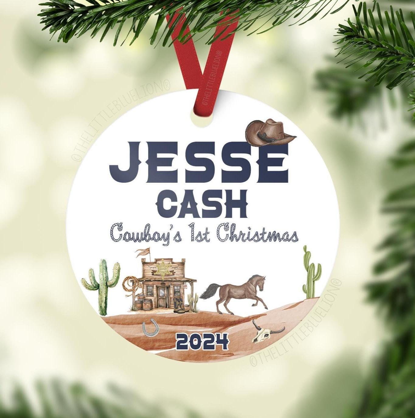 Cowboy Baby First Christmas Ornament, D15