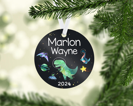 Space Dinosaur Christmas Ornament, T47