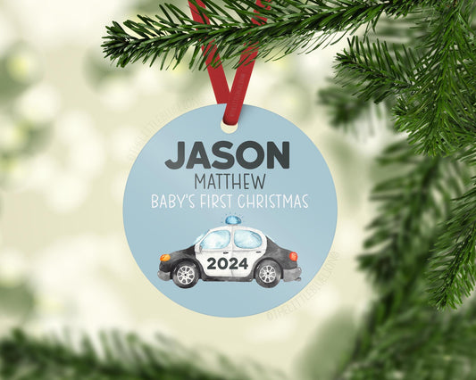 Police Baby First Christmas Ornament, B17