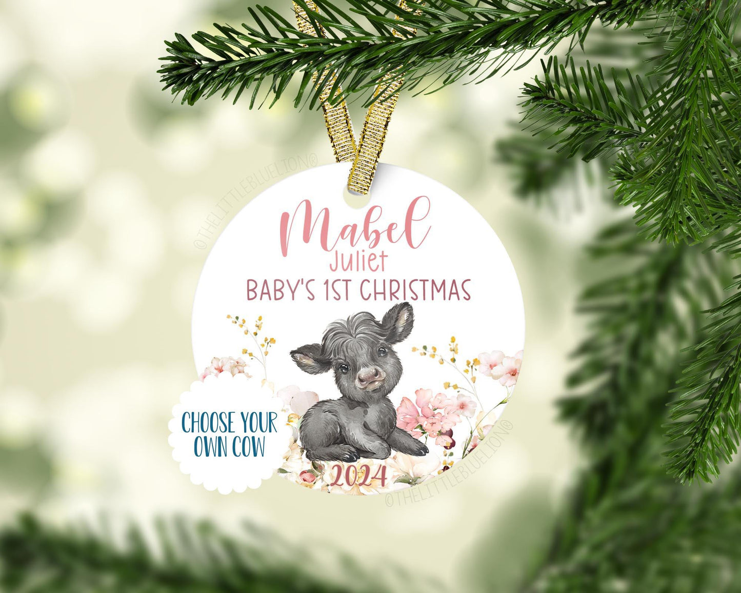 Cow Baby 1st Christmas Ornament, C39