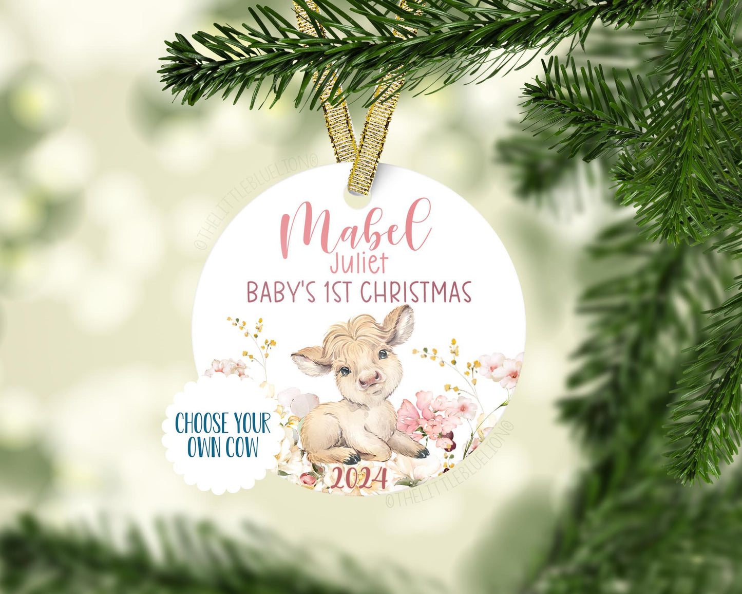 Cow Baby 1st Christmas Ornament, C39