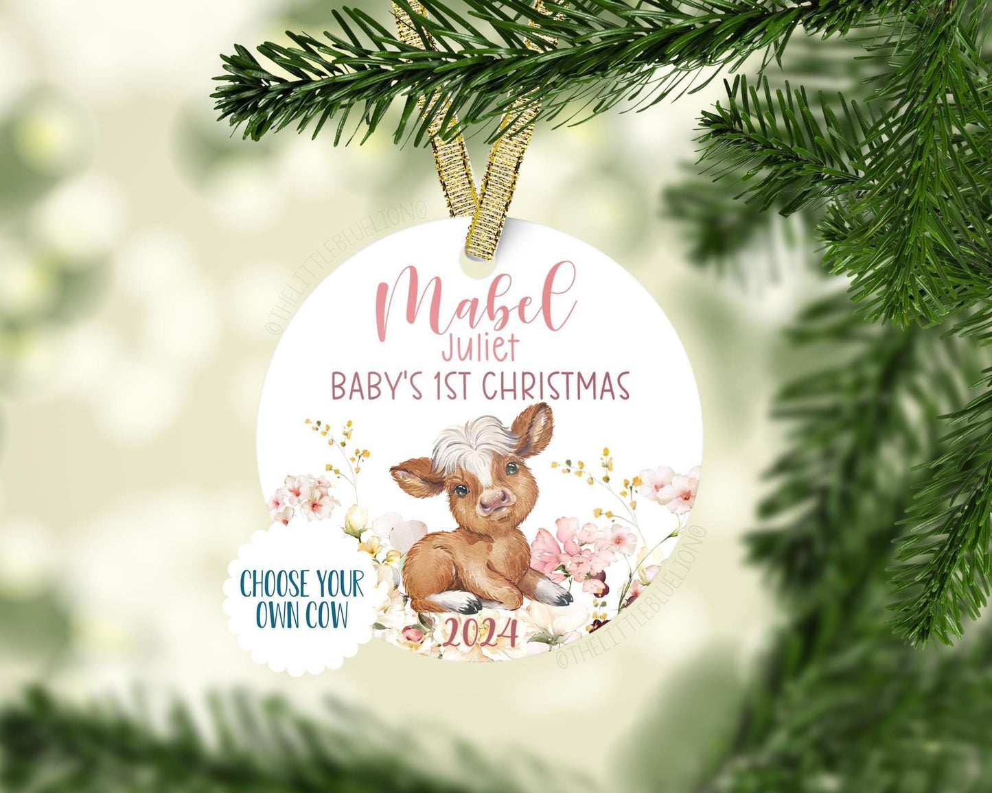 Cow Baby 1st Christmas Ornament, C39