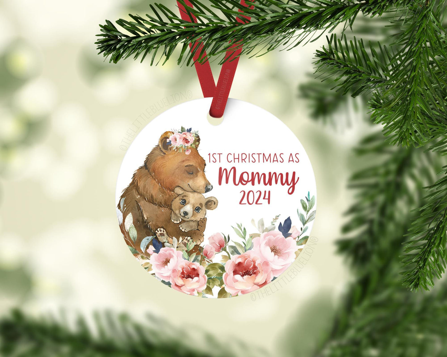 Brown Bear First Christmas as Mommy Ornament