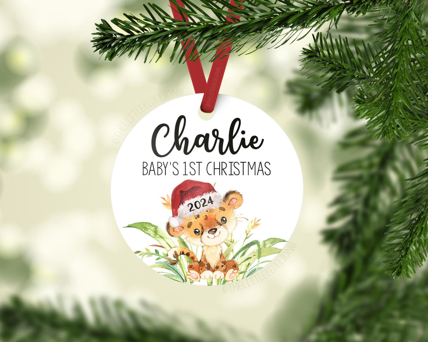 Cheetah Baby 1st Christmas Ornament, S39