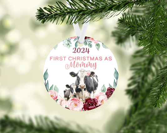 Cow First Christmas as Mommy Ornament