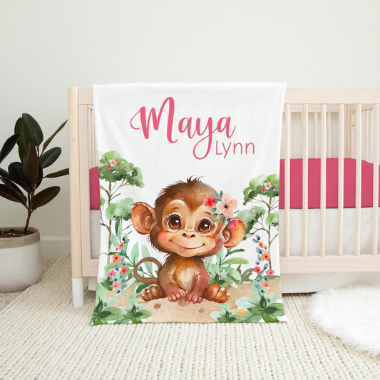 Monkey Safari Blanket, Jungle S50