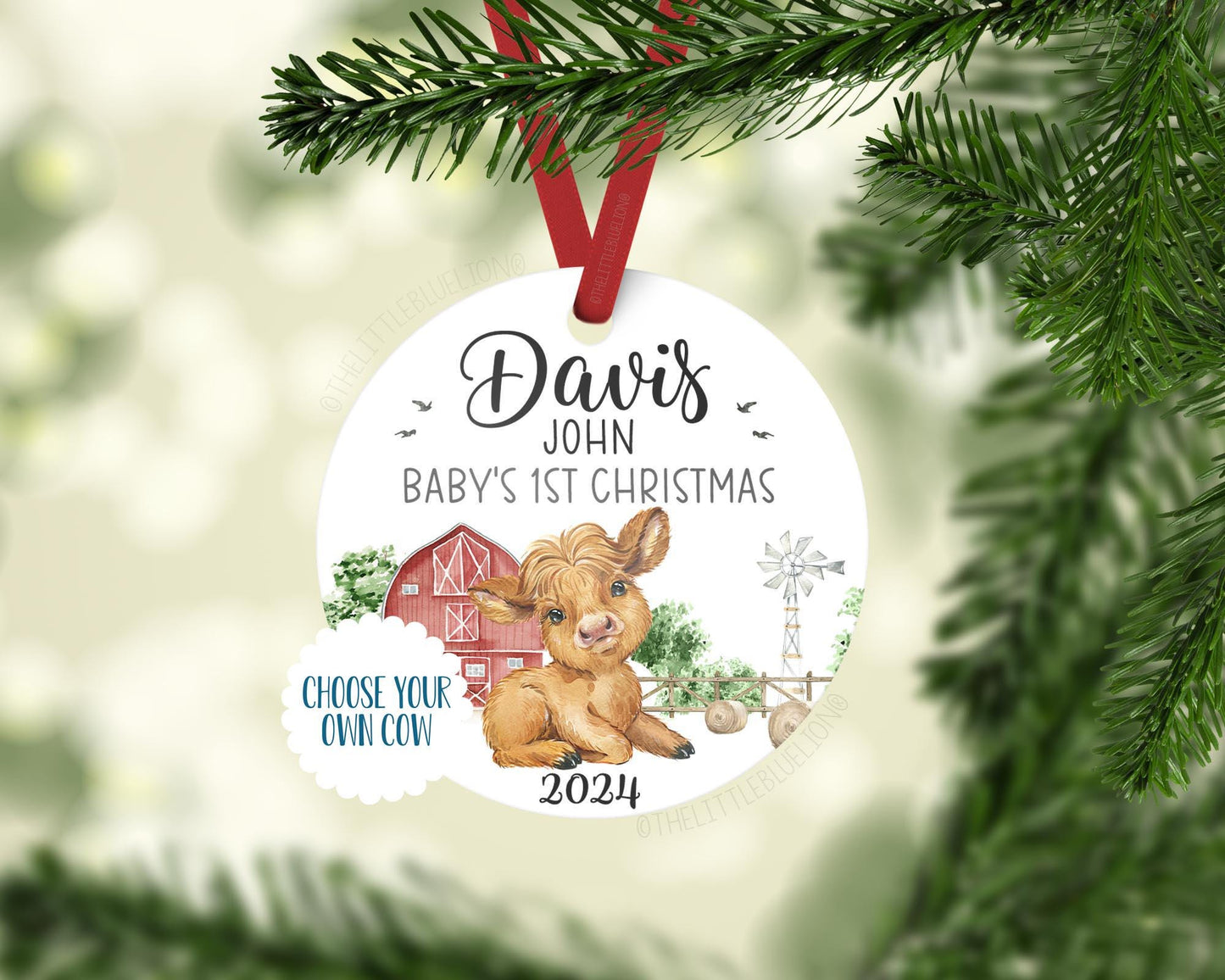 Cow Baby 1st Christmas Ornament, C39