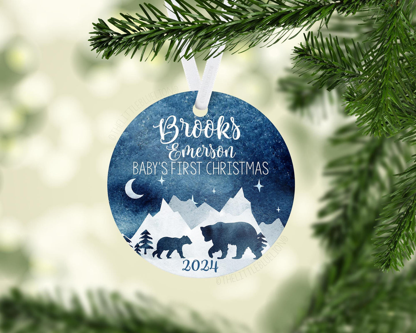 Mountain Bear Baby First Christmas Ornament, M6
