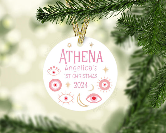 Girl Evil Eye Baby First Christmas Ornament, B70