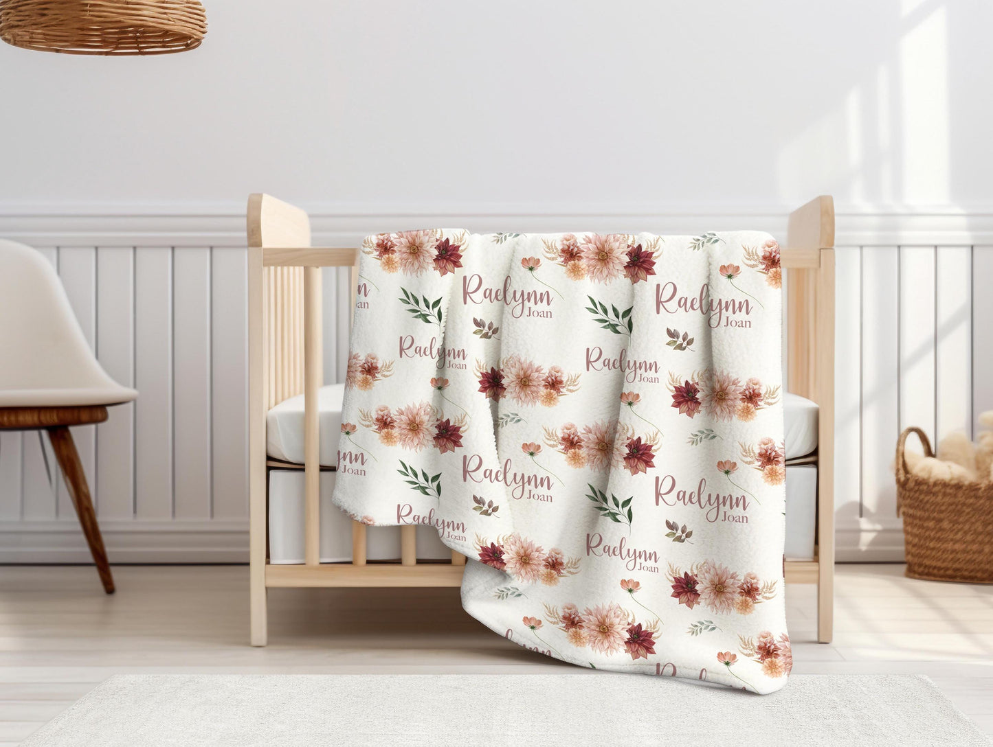 Boho Pampas Grass Neutral Floral Swaddle Set