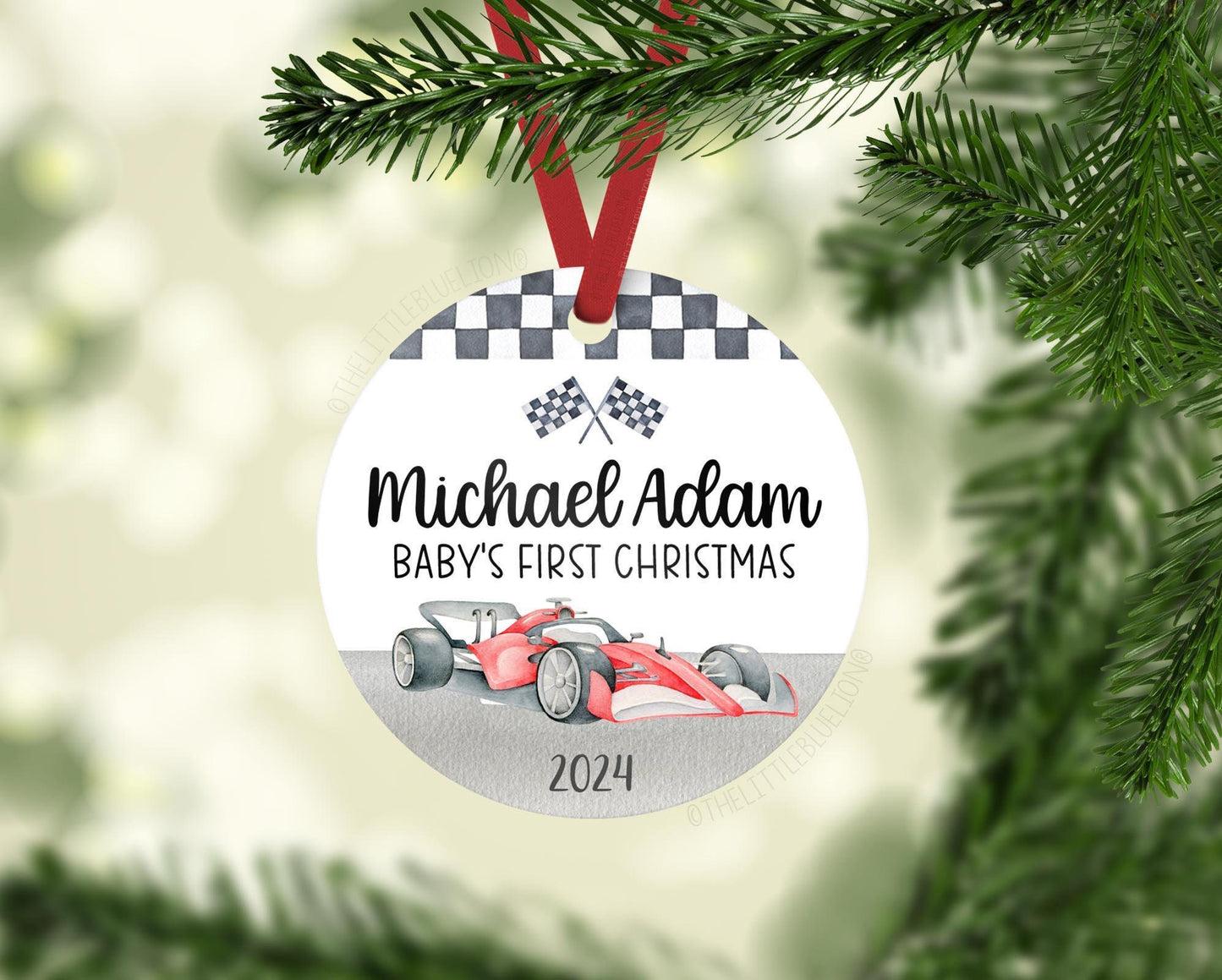 Race Car Baby First Christmas Ornament, T71