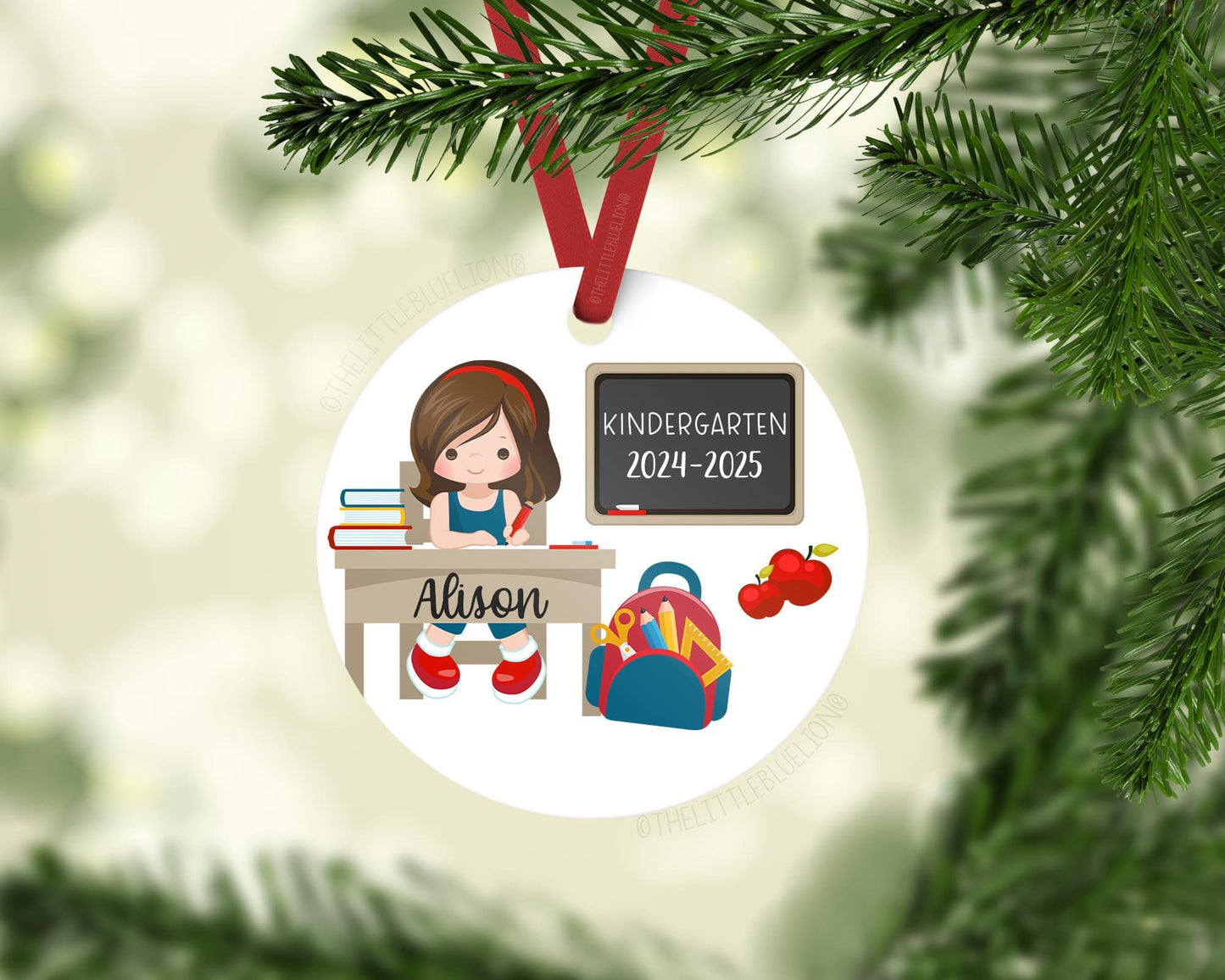 School Girl Christmas Ornament