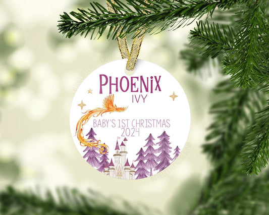 Girl Phoenix Baby First Christmas Ornament, B30