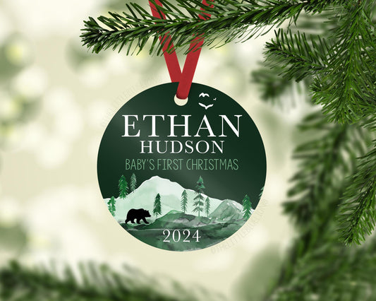 Mountain Bear Baby First Christmas Ornament, M24