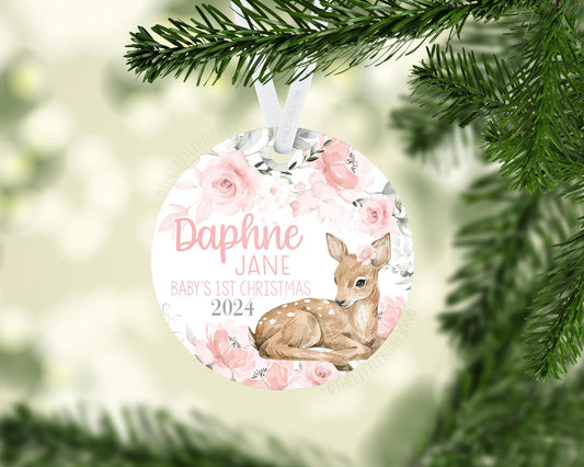 Deer Doe Baby 1st Christmas Ornament