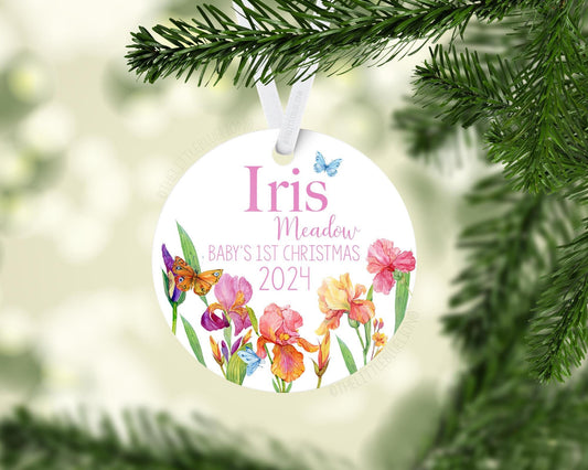 Irises Baby 1st Christmas Ornament, F71