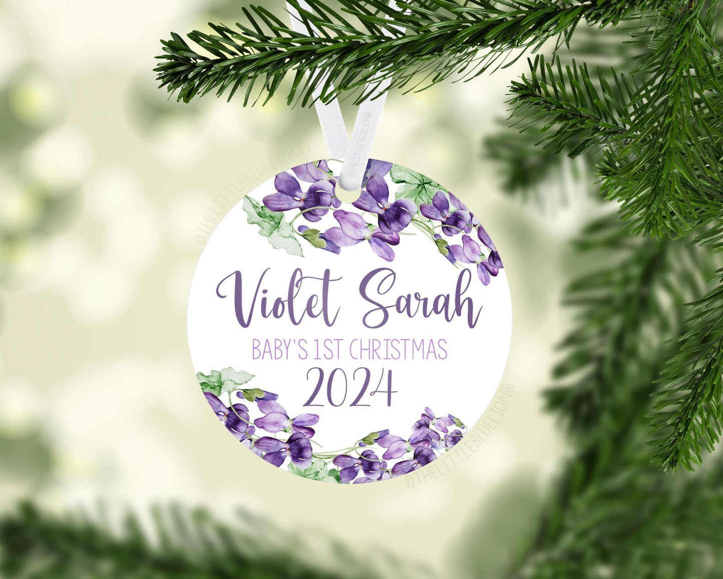 Violets Baby 1st Christmas Ornament, F72