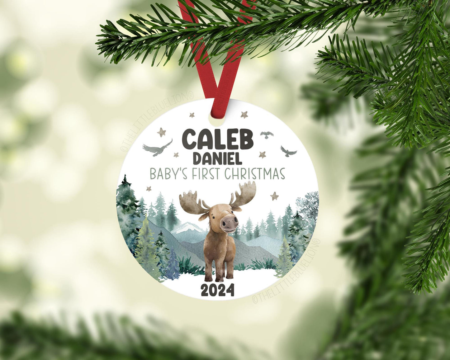 Moose Baby First Christmas Ornament, W44