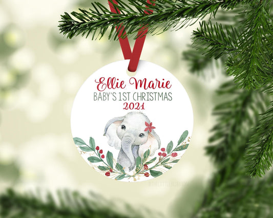 Elephant Baby 1st Christmas Ornament