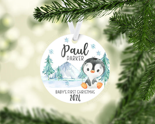Girl Penguin First Christmas Ornament, O29