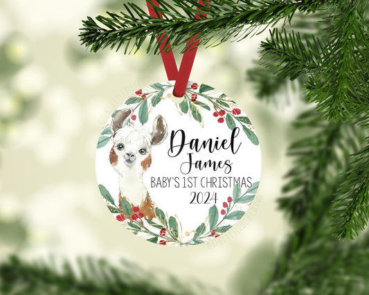 Llama Baby 1st Christmas Ornament