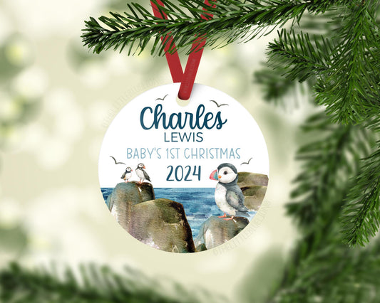 Puffin Baby 1st Christmas Ornament, O37