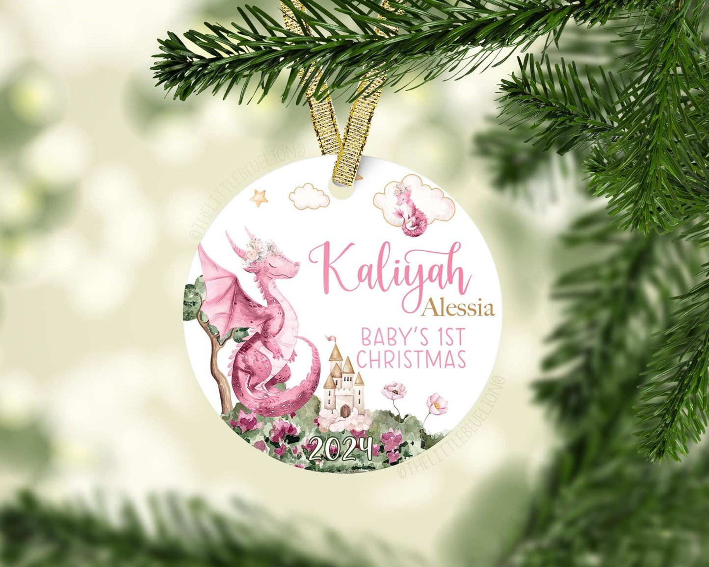 Girl Dragon Baby First Christmas Ornament, G81