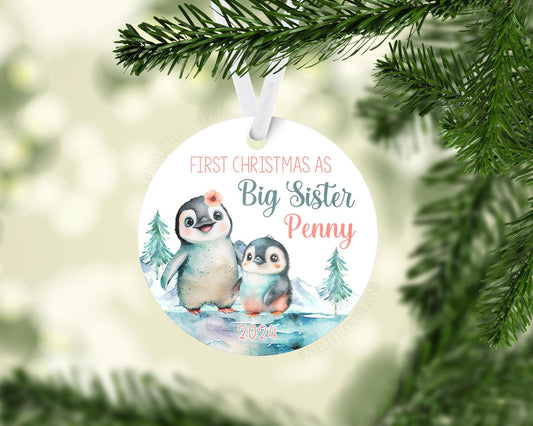 Penguin First Christmas As Big Sister Ornament