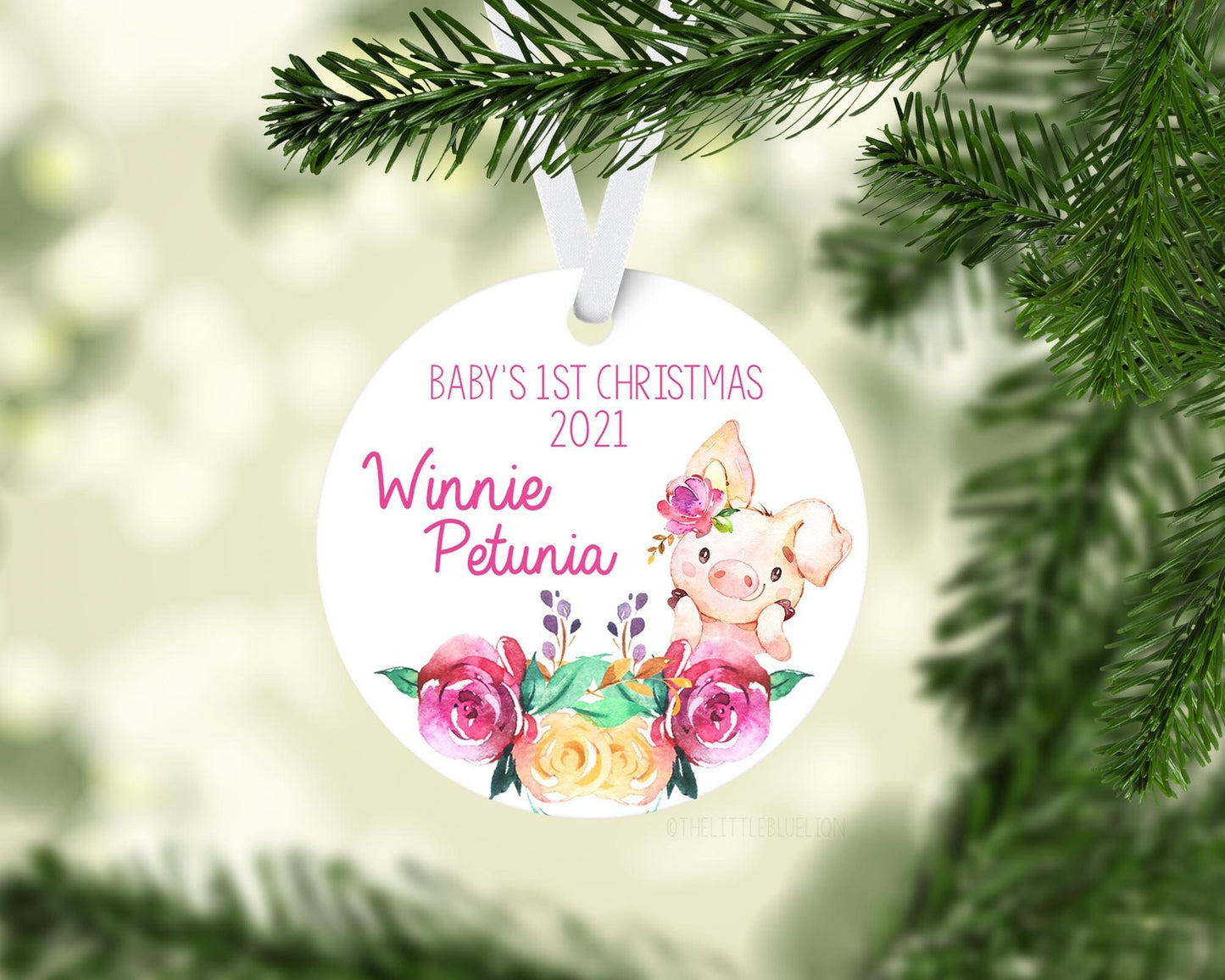Pig Baby 1st Christmas Ornament, C8