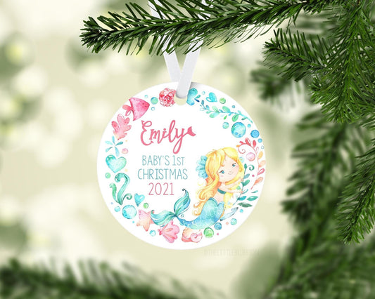 Mermaid Baby 1st Christmas Ornament, O9