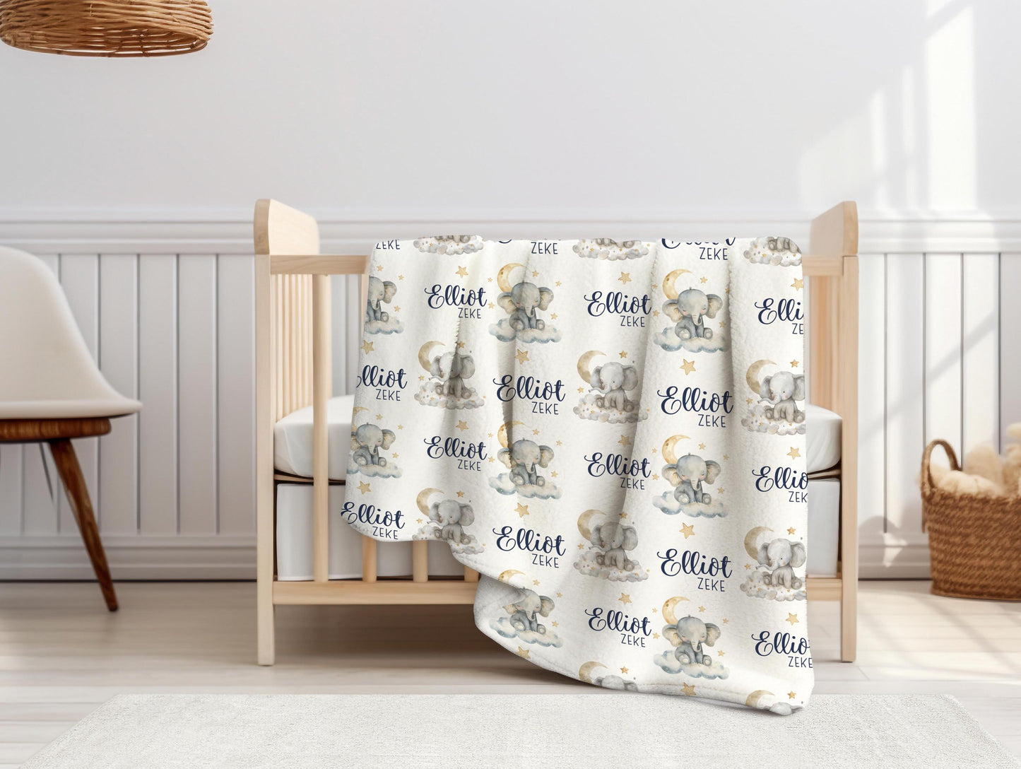 Elephant Moon and Stars Swaddle Set, T77