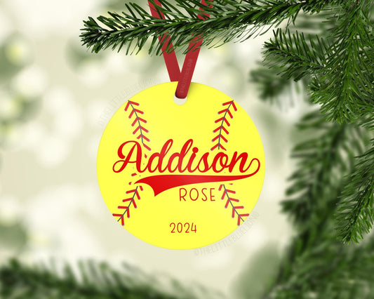Softball Christmas Ornament, G82