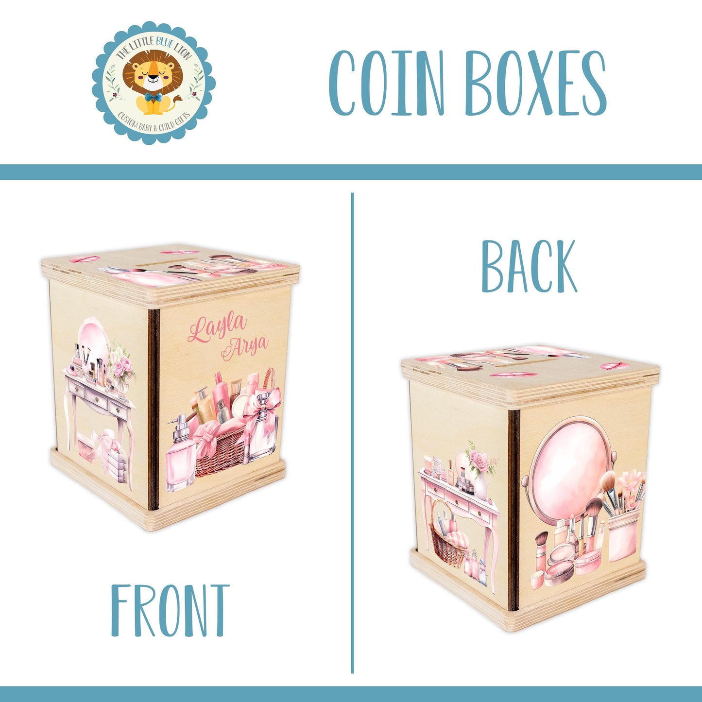 Beauty Piggy Bank, Make Up Glam Tween Custom Coin Bank