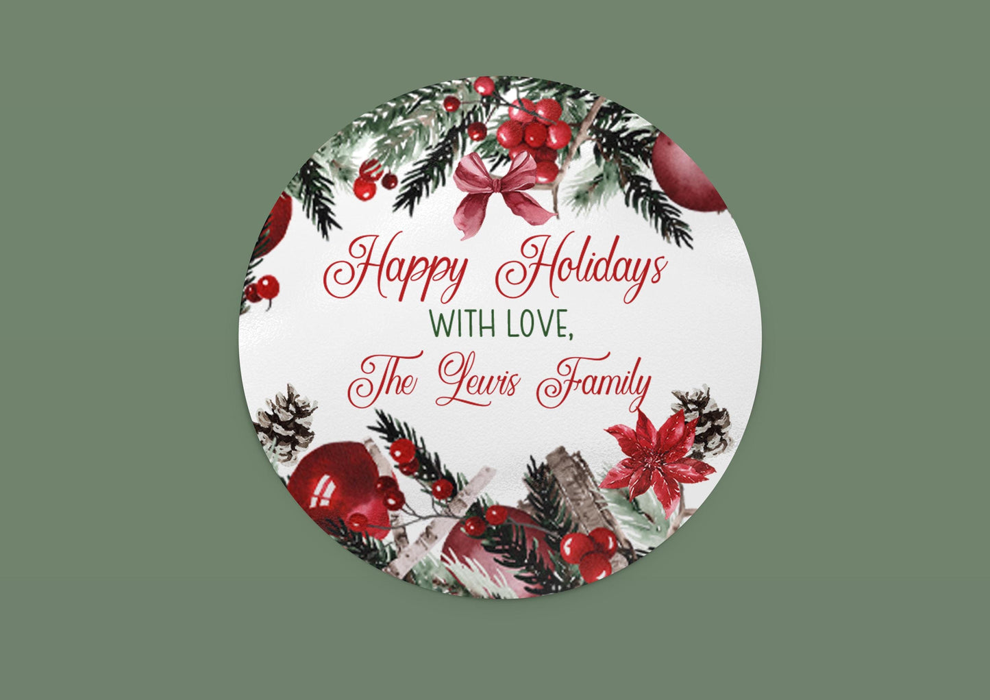 Family Name Happy Holiday Stickers