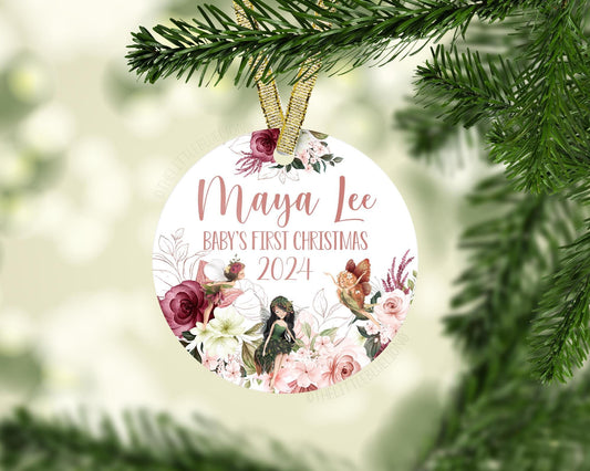 Fairy Garden Baby 1st Christmas Ornament, F84