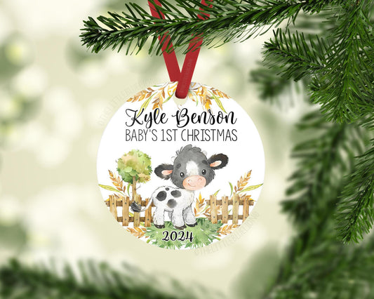 Cow Baby 1st Christmas Ornament, C43