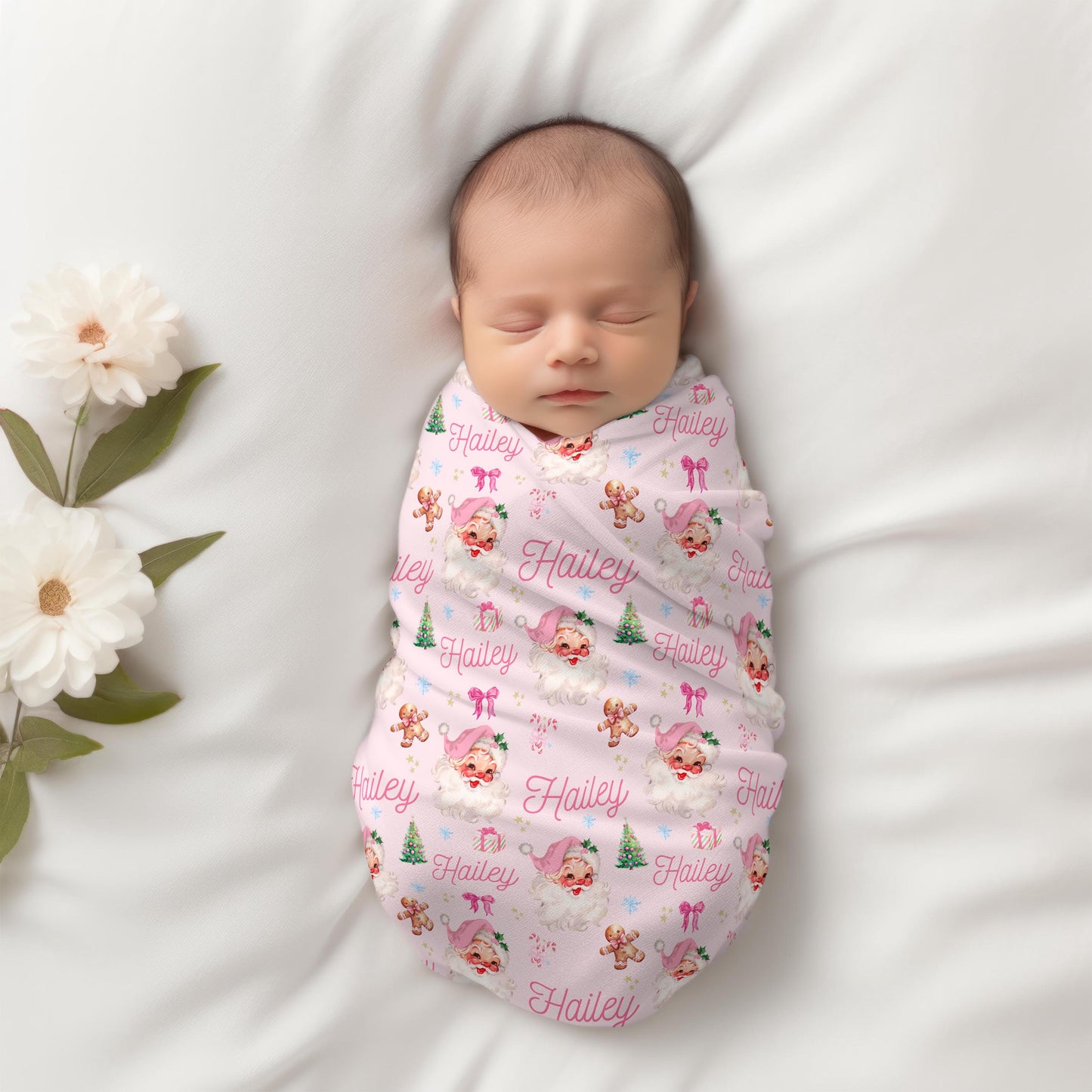 Retro Pink Santa Blanket