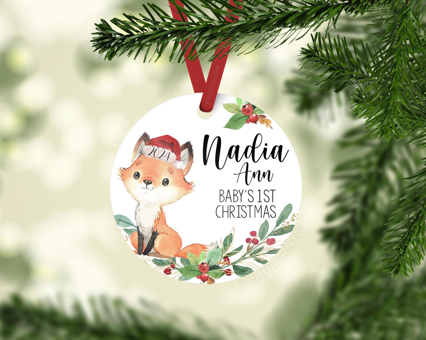 Fox Baby First Christmas Ornament, W3