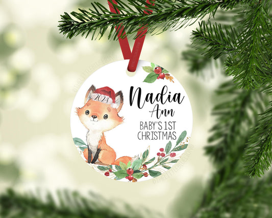 Fox Baby First Christmas Ornament, W3