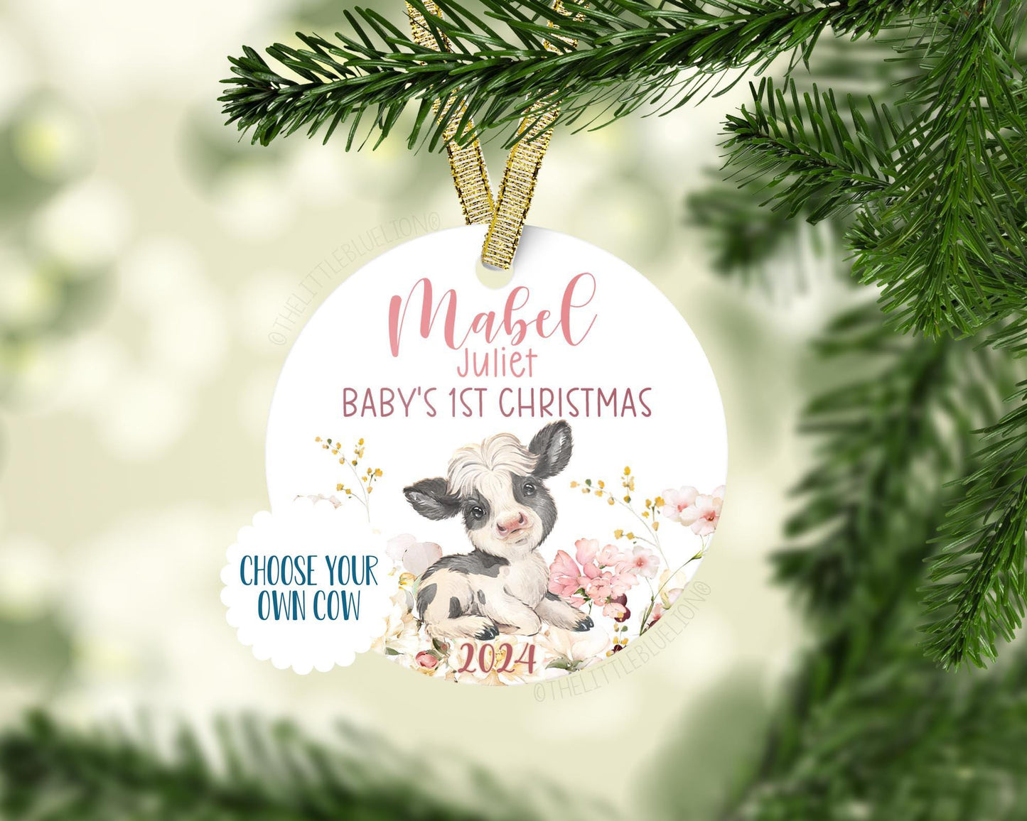 Cow Baby 1st Christmas Ornament, C39