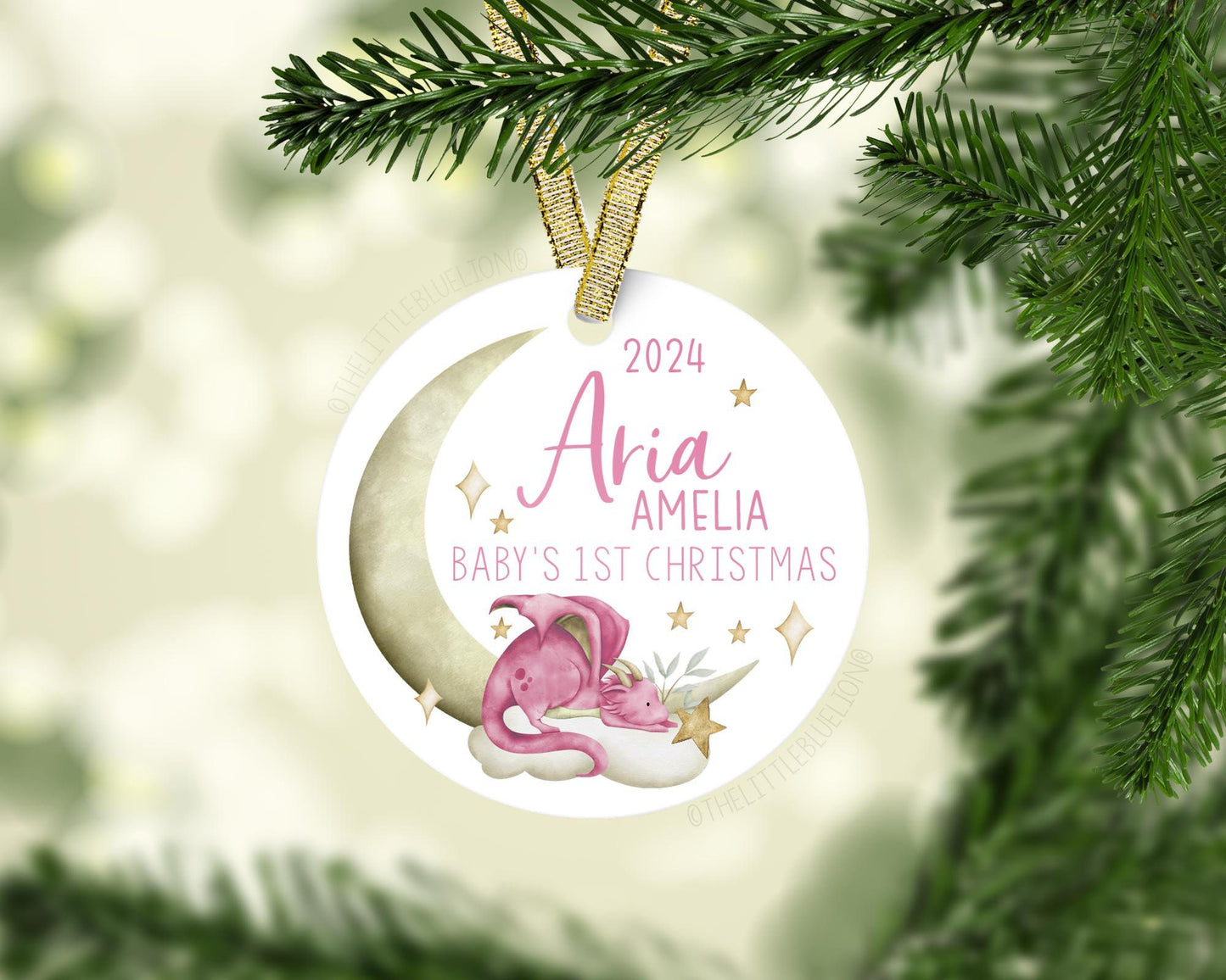 Girl Dragon Baby First Christmas Ornament, B49