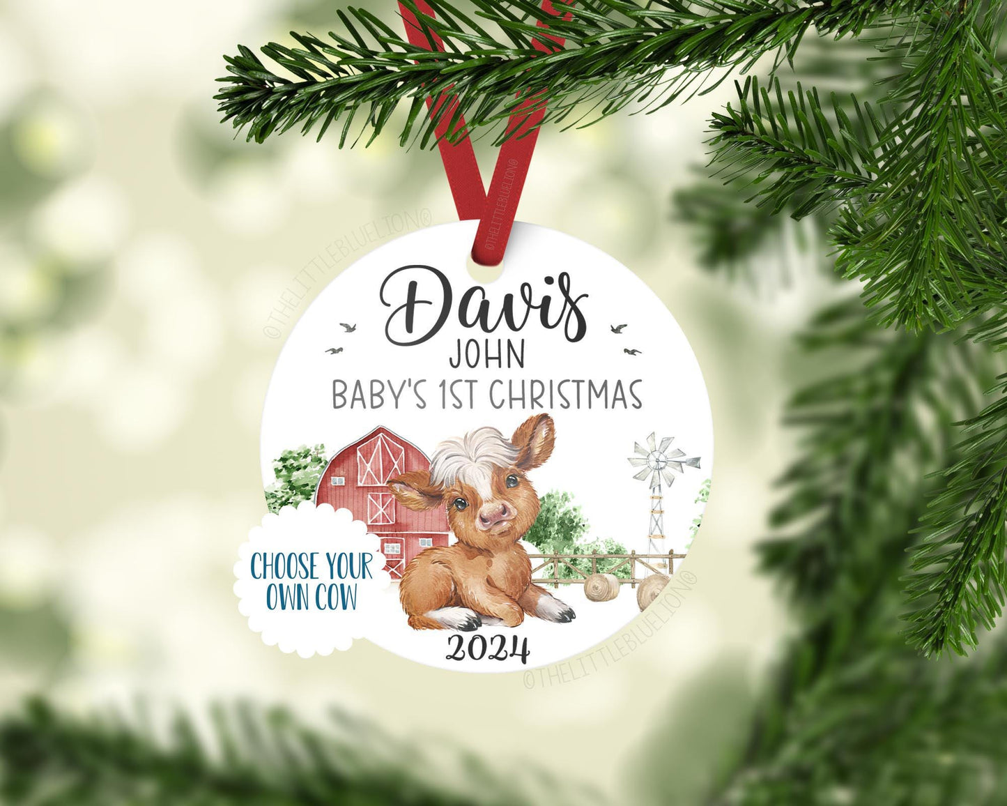 Cow Baby 1st Christmas Ornament, C39