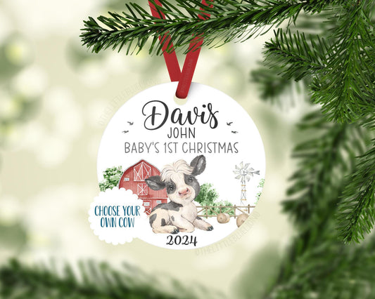 Cow Baby 1st Christmas Ornament, C39