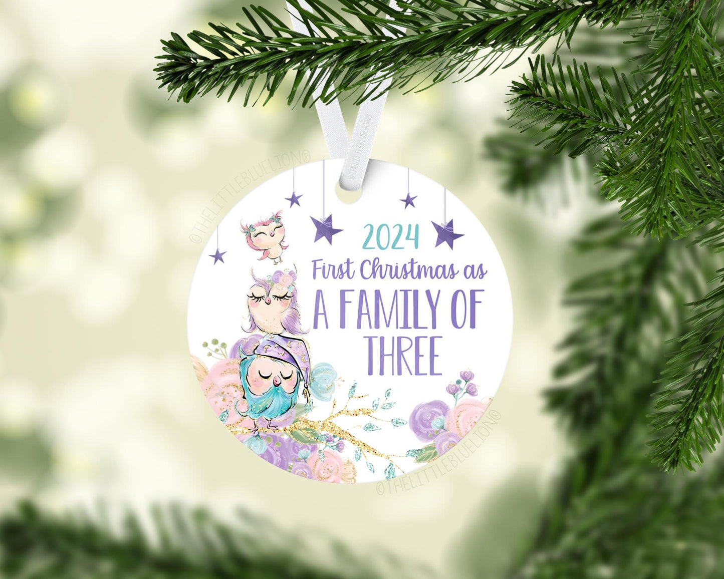 Owl, Our First Christmas As A Family Of Three Ornament, W20