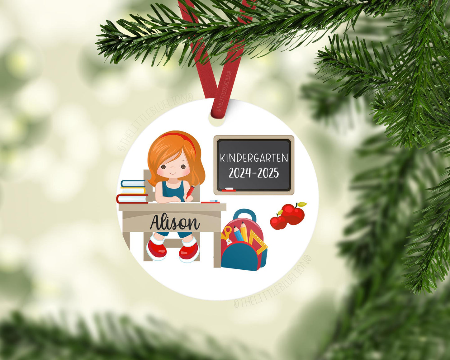 School Girl Christmas Ornament