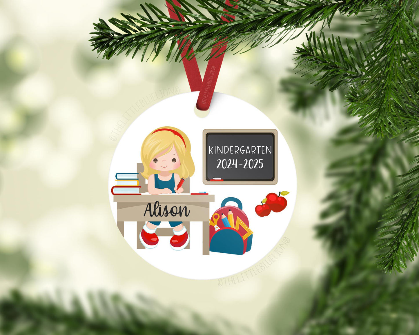 School Girl Christmas Ornament