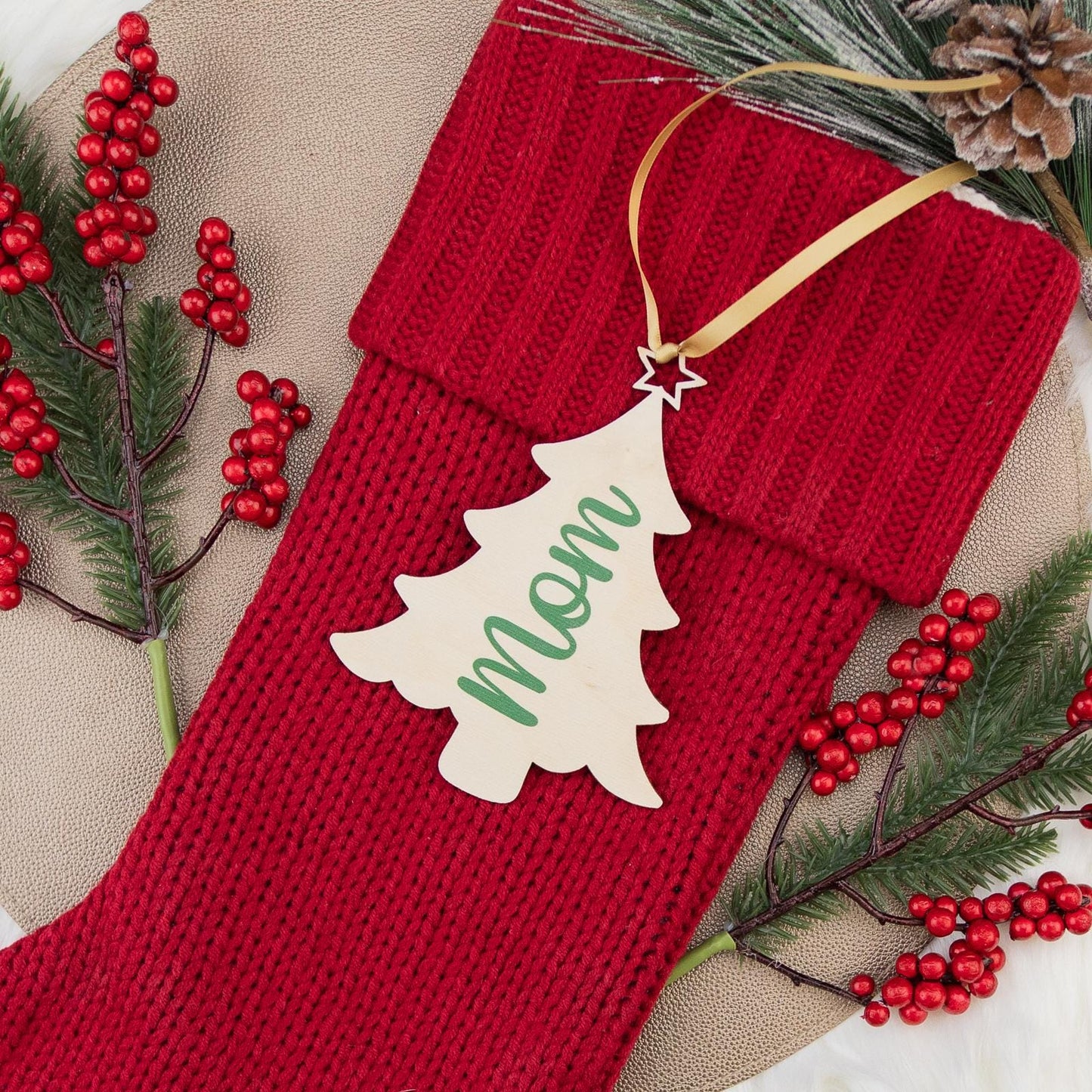 Wooden Stocking Name Tags