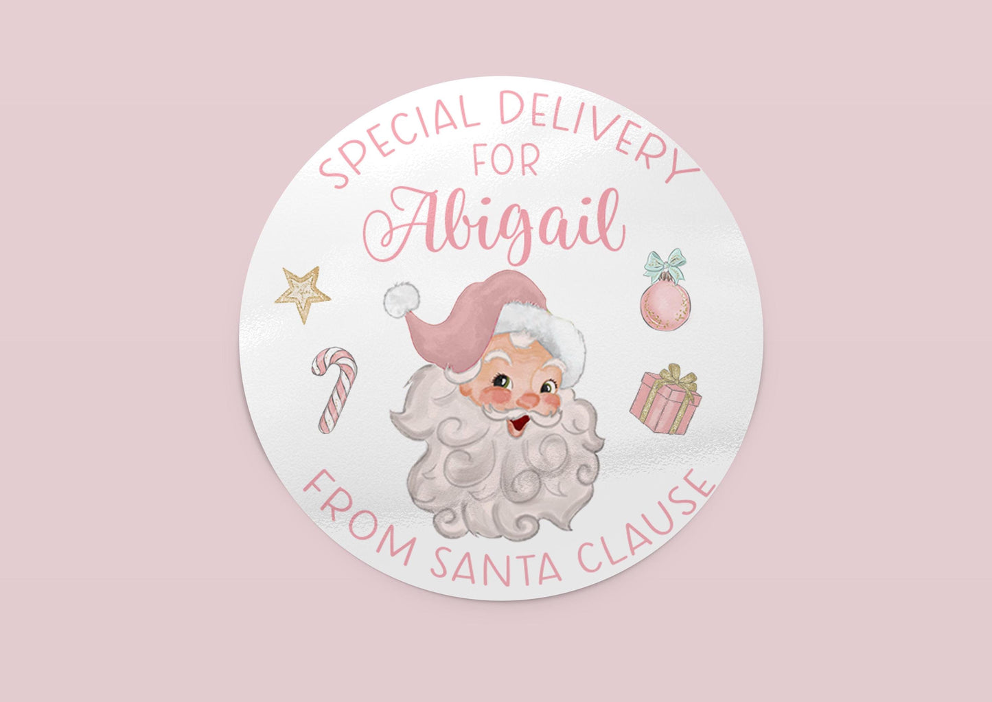 Special Delivery From Santa Labels, Pink