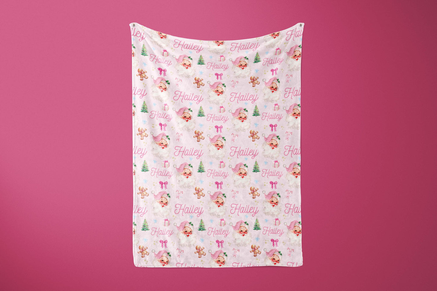 Retro Pink Santa Blanket